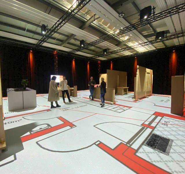 Best & Partner Immobilien - Galerie Grundrisse in Lebensgröße offener Bereich